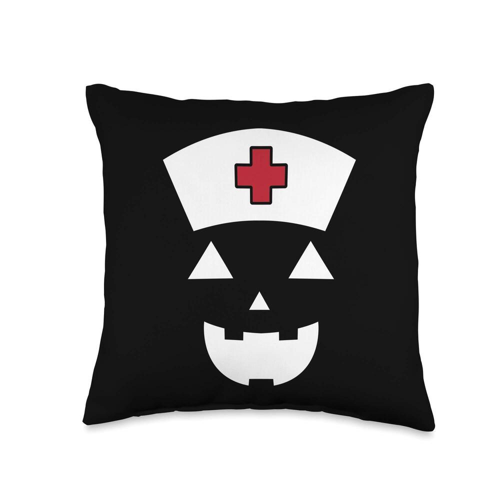 9670 Nurse Pumpkin Face Jackolantern Funny Funny Christmas Gift Throw